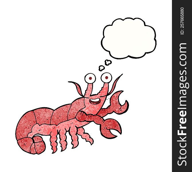 thought bubble textured cartoon lobster