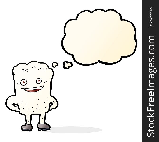 Cartoon Tooth Looking Smug With Thought Bubble