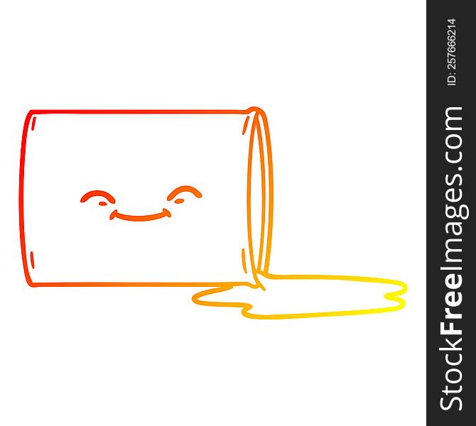 warm gradient line drawing of a cartoon happy oil drum