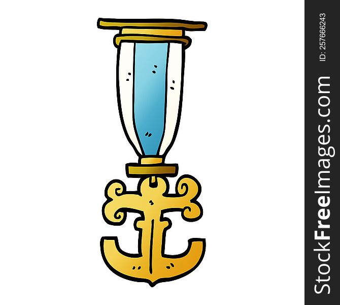 cartoon doodle sailor medal