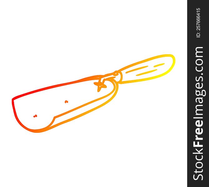 warm gradient line drawing of a cartoon coal shovel