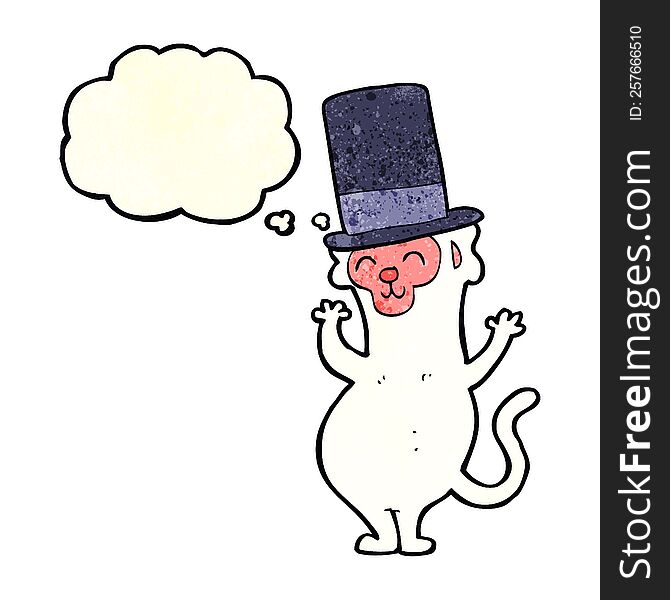 Cartoon Monkey In Top Hat With Thought Bubble