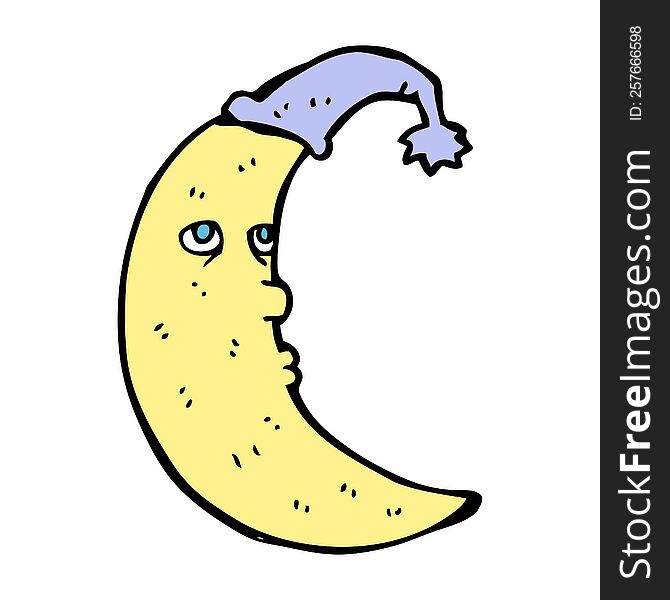 Sleepy Moon Cartoon