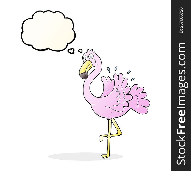 Thought Bubble Cartoon Flamingo