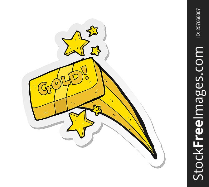 sticker of a cartoon bar of gold