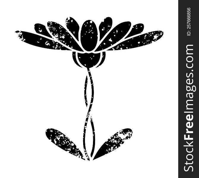 Distressed Symbol Flower