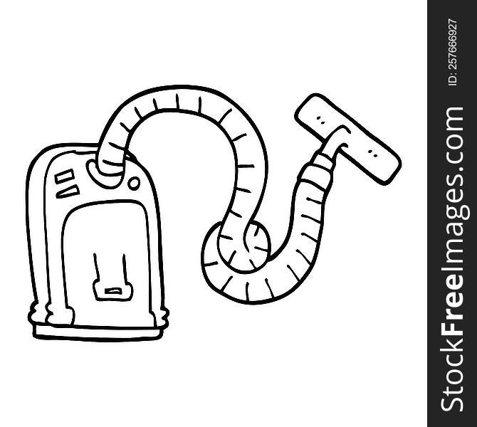 Black And White Cartoon Vacuum Cleaner