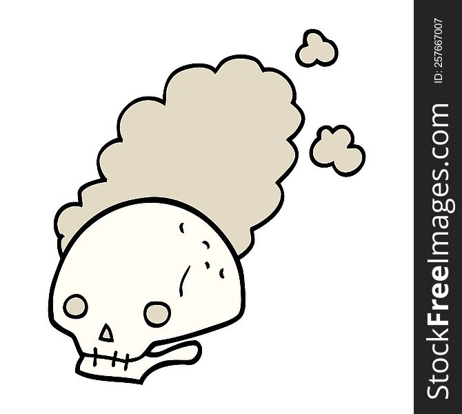 cartoon dusty old skull