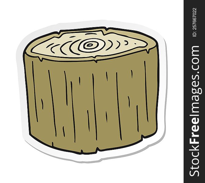 sticker of a cartoon log