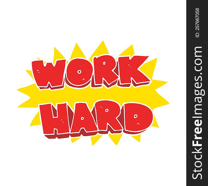 flat color illustration of work hard symbol. flat color illustration of work hard symbol
