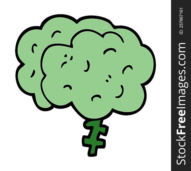 cartoon doodle brain