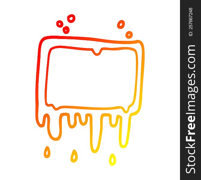 warm gradient line drawing of a cartoon dripping banner