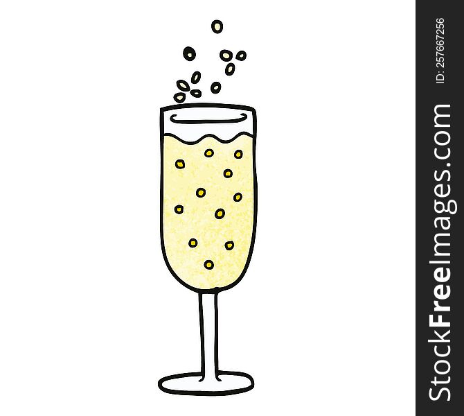 cartoon doodle champagne flute