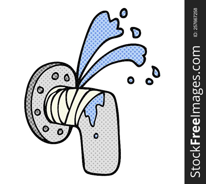 freehand drawn cartoon leaky pipe