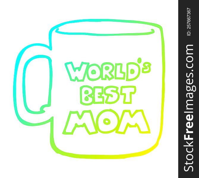 cold gradient line drawing of a worlds best mom mug