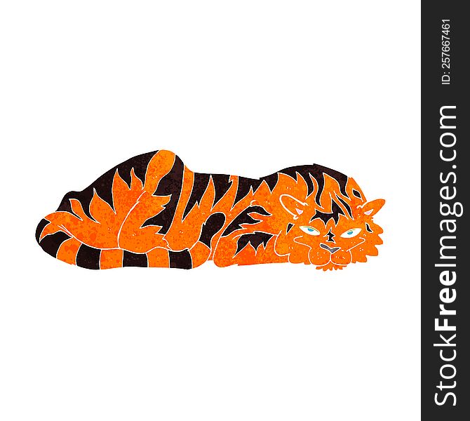 Cartoon Resting Tiger