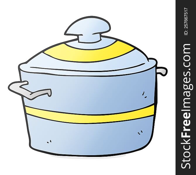 freehand drawn cartoon cooking pot