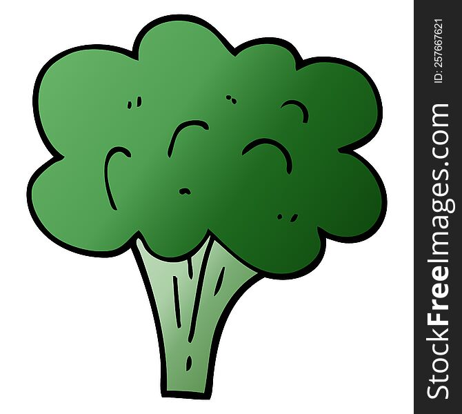 cartoon doodle broccoli stalk