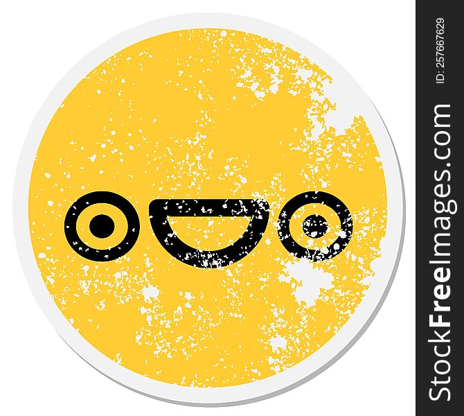 Happy Excited Face Circular Sticker