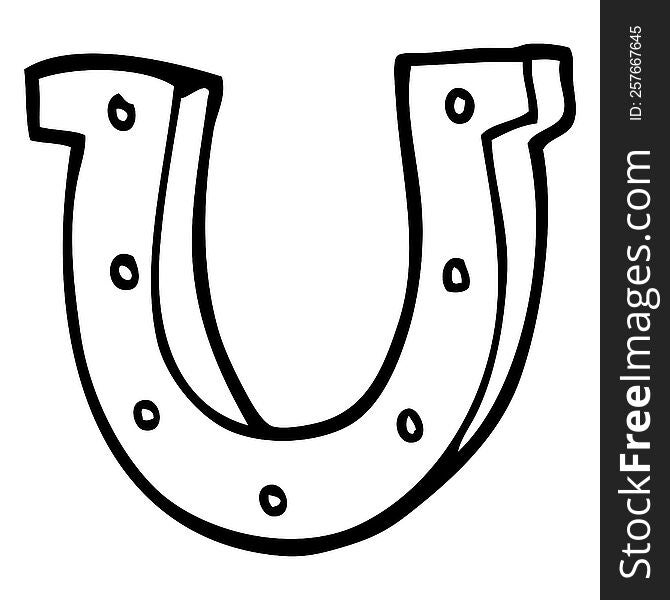 Line Drawing Cartoon Horse Shoe