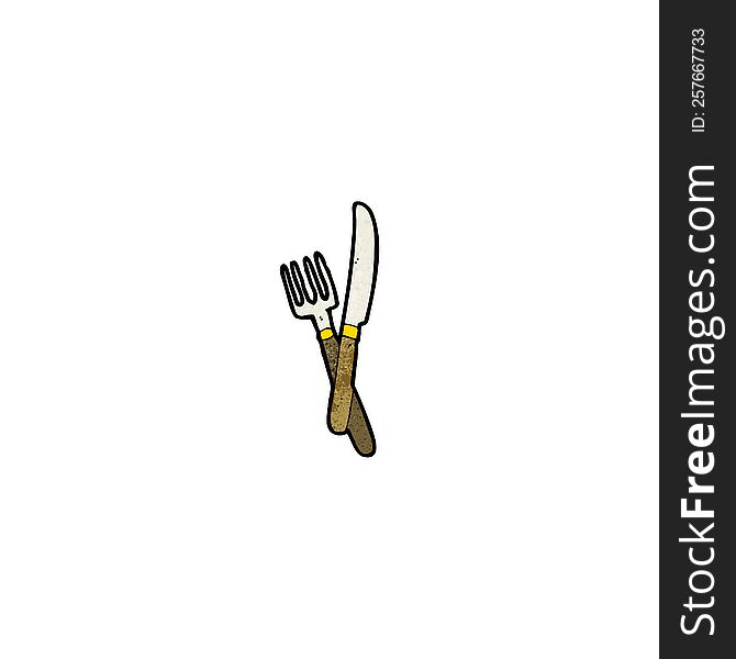 Cartoon Knife And Fork Symbol