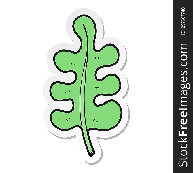Sticker Of A Cartoon Leaf