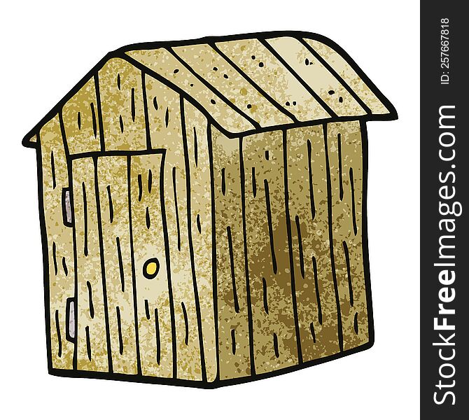 cartoon doodle wooden shed