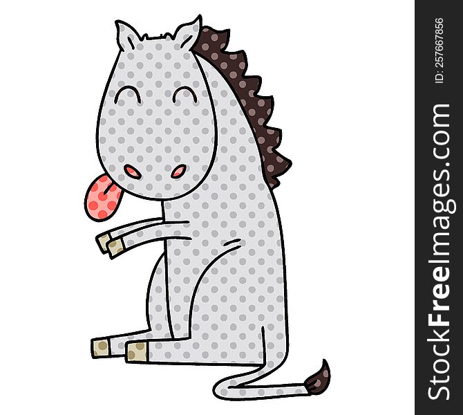 Quirky Comic Book Style Cartoon Horse