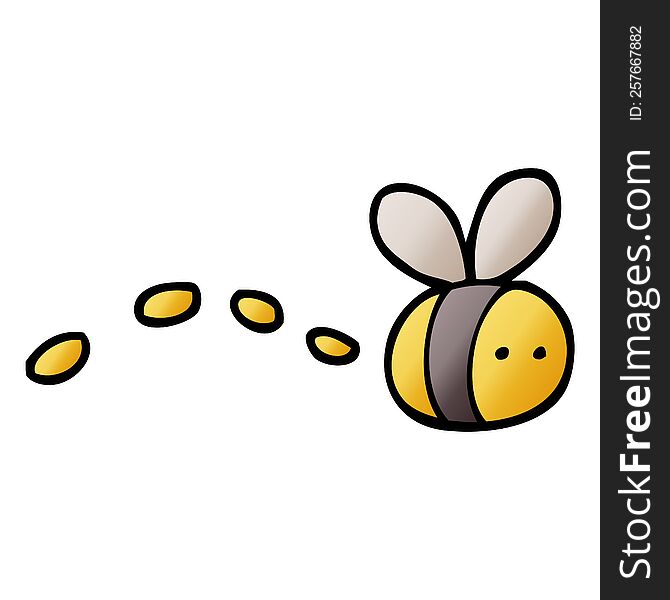 Vector Gradient Illustration Cartoon Buzzing Bee