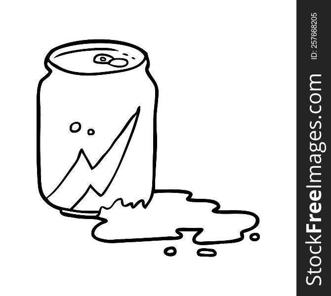 line drawing of a can of soda. line drawing of a can of soda