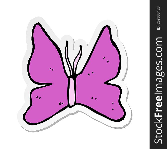Sticker Of A Cartoon Butterfly Symbol