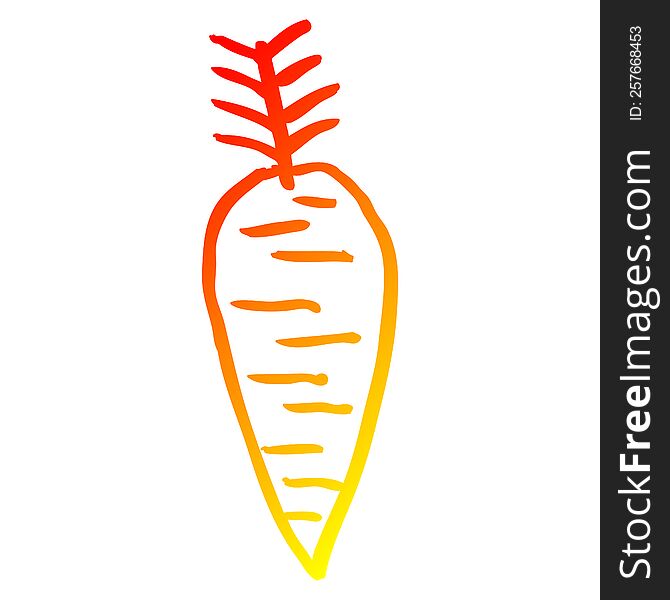 Warm Gradient Line Drawing Cartoon Root Vegetable
