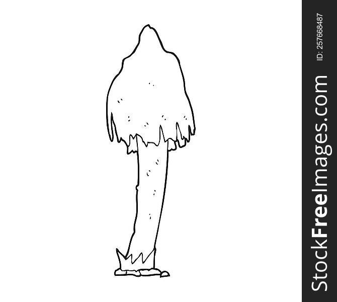 black and white cartoon mushroom