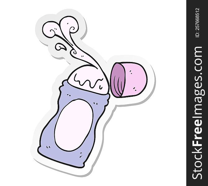 sticker of a cartoon roll on deodorant