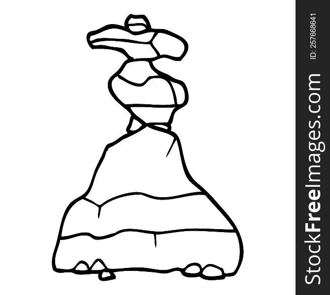 Line Drawing Cartoon Boulders