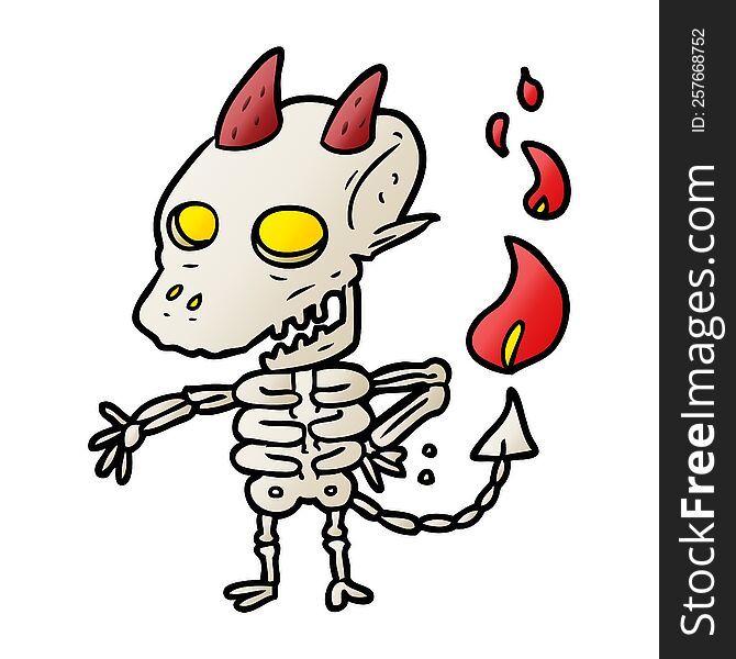 cartoon spooky skeleton demon. cartoon spooky skeleton demon