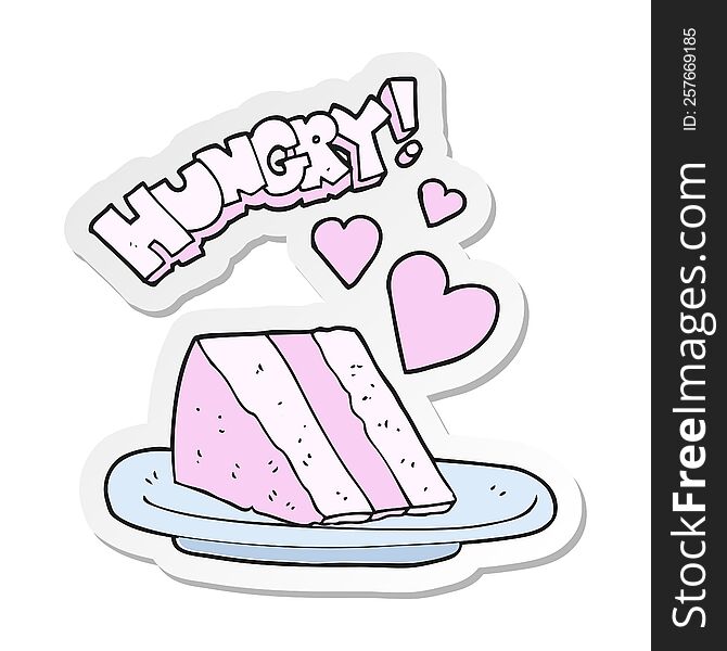 sticker of a cartoon lovely cake