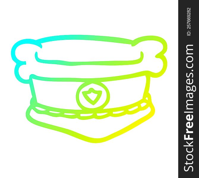 cold gradient line drawing of a cartoon fire chiefs hat