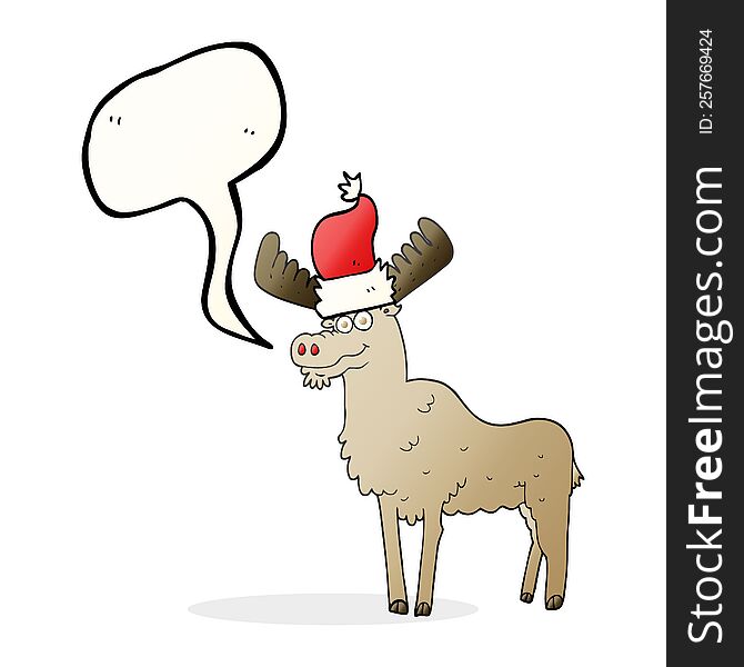 Speech Bubble Cartoon Christmas Moose