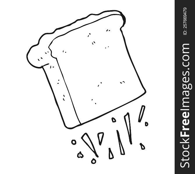 freehand drawn black and white cartoon toast