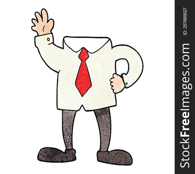 Textured Cartoon Headless Businessman