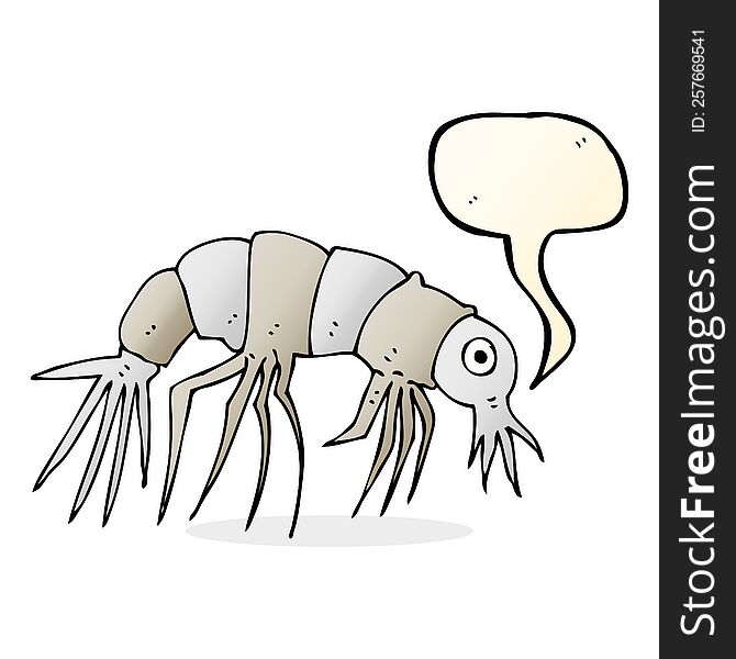 Cartoon Shrimp With Speech Bubble