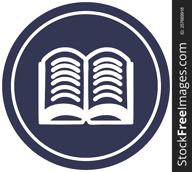 Open Book Circular Icon