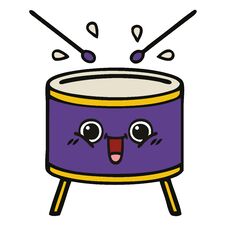 Cute Cartoon Drum Stock Photo