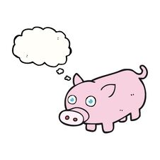 Thought Bubble Cartoon Piglet Stock Photography