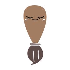 Flat Color Retro Cartoon Paint Brush Royalty Free Stock Images