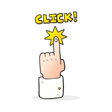 Cartoon Click Sign With Finger Stock Image
