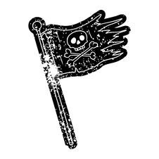 Grunge Icon Drawing Of A Pirates Flag Royalty Free Stock Photography