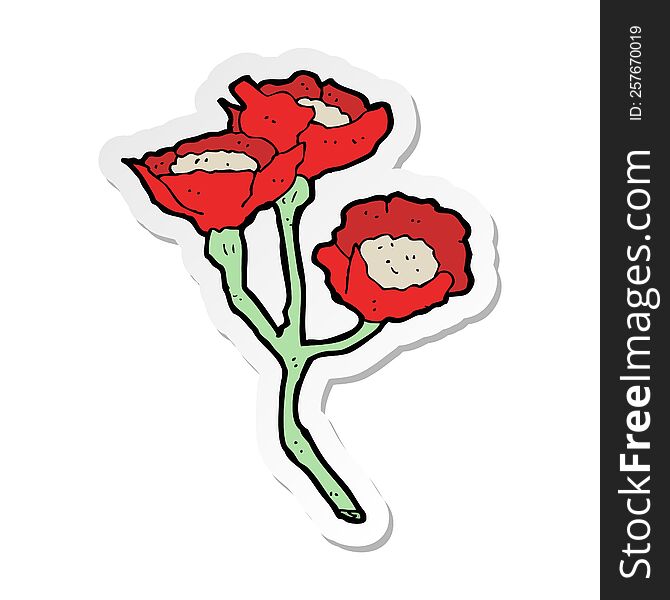 Sticker Of A Cartoon Flowers