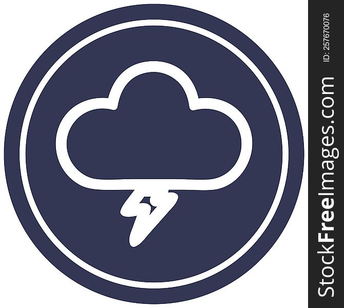 storm cloud circular icon symbol